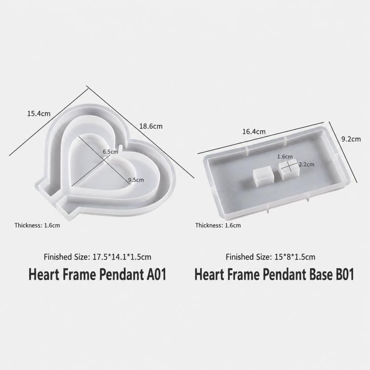 Heart Photo Frame Resin Mold Silicone Set Hanging Picture Frame Casting Mold — view 10
