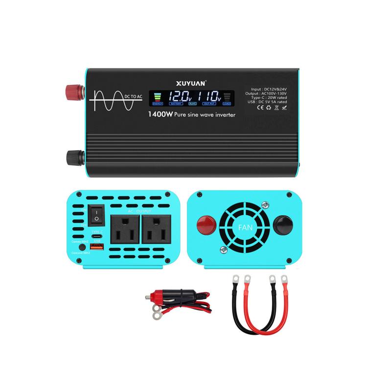 XUYUAN 12V/24V To 110V Pure Sine Wave Inverter, US Plug — 800W