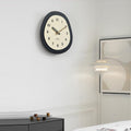 wozoom Modern Oval Wall Clock Silent Non Ticking Walnut Wood Pendulum Decorative Timepiece