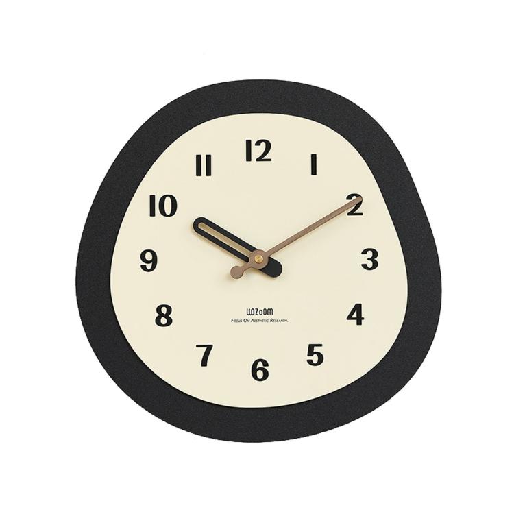 wozoom Modern Oval Wall Clock Silent Non Ticking Walnut Wood Pendulum Decorative Timepiece — Minimalist Medium