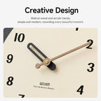 wozoom Modern Oval Wall Clock Silent Non Ticking Walnut Wood Pendulum Decorative Timepiece — view 9