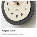 wozoom Modern Oval Wall Clock Silent Non Ticking Walnut Wood Pendulum Decorative Timepiece — view 10