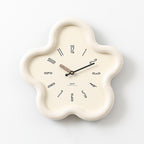 wozoom Flower Shaped Wall Clock Silent Creamy Style Decorative Clock