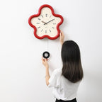 wozoom Flower Shaped Wall Clock Silent Creamy Style Decorative Clock — view 8