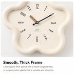wozoom Flower Shaped Wall Clock Silent Creamy Style Decorative Clock — view 11