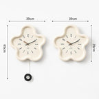 wozoom Flower Shaped Wall Clock Silent Creamy Style Decorative Clock — view 14