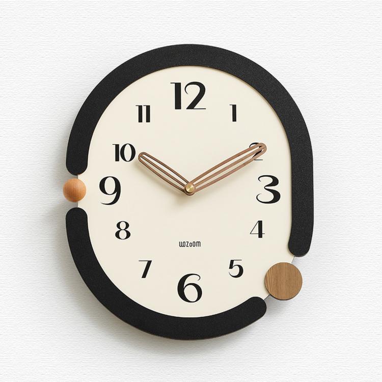 wozoom Retro Oval Wall Clock Silent Decorative Quartz Clock