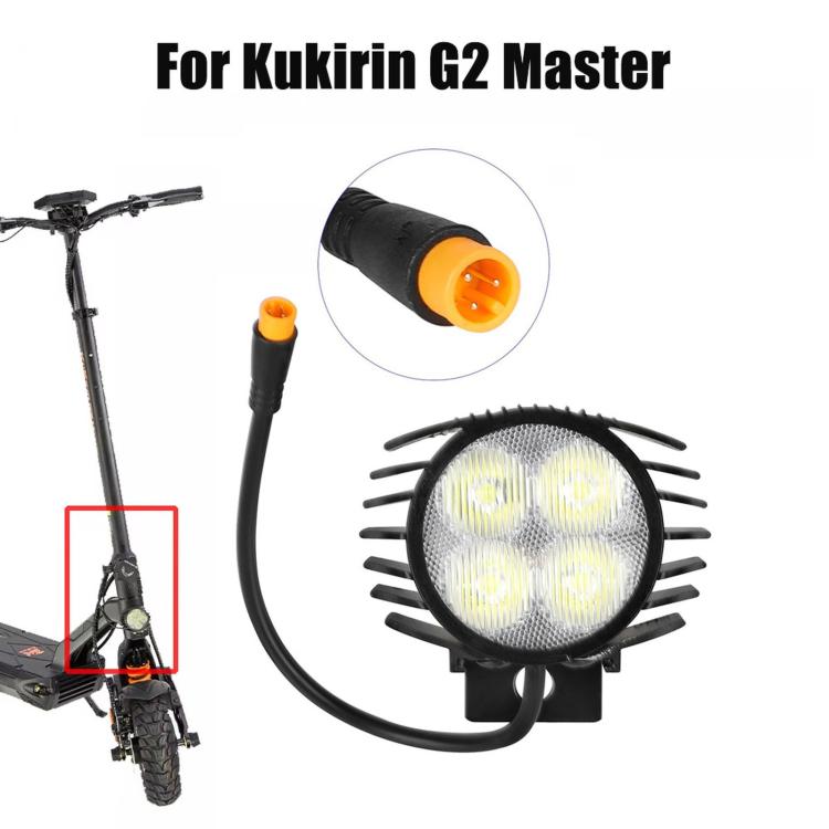 For KuKirin G2 Master Electric Scooter LED Headlight With 3-Pin Waterproof Plug