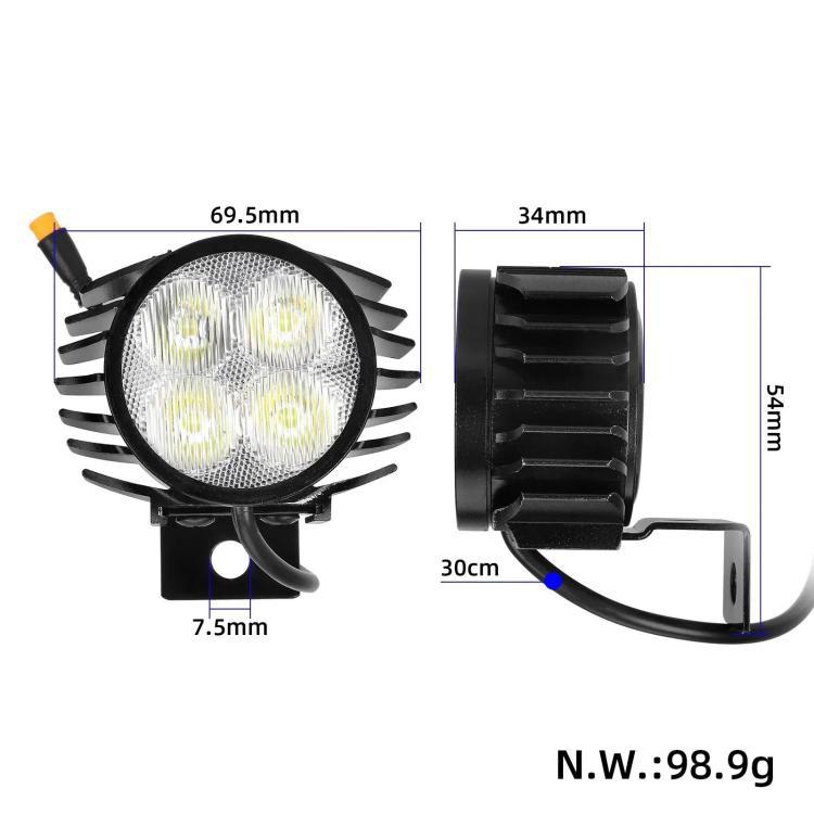 For KuKirin G2 Master Electric Scooter LED Headlight With 3-Pin Waterproof Plug