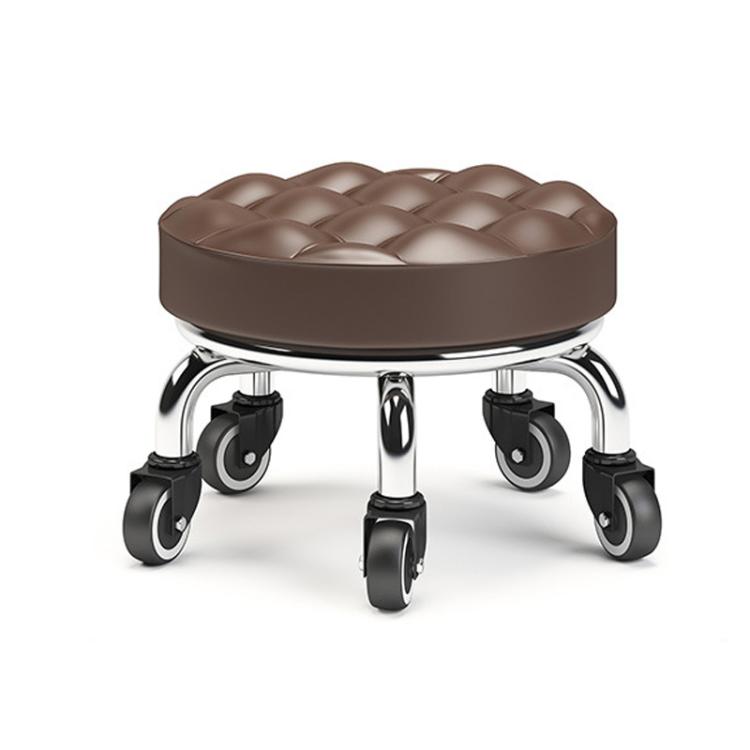 Low Rolling Stool with Wheels Small Swivel Roller Stool — 22cm Bread Bearing Wheels Black