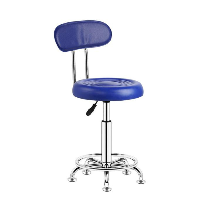 Adjustable Swivel Salon Stool Hydraulic Bar Stool With Footrest — 42-54cm Stationary Glides Red