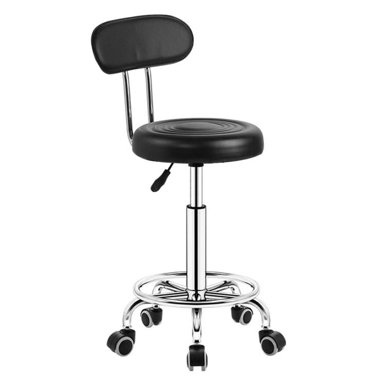 Adjustable Swivel Salon Stool Hydraulic Bar Stool With Footrest — 42-54cm Stationary Glides Blue
