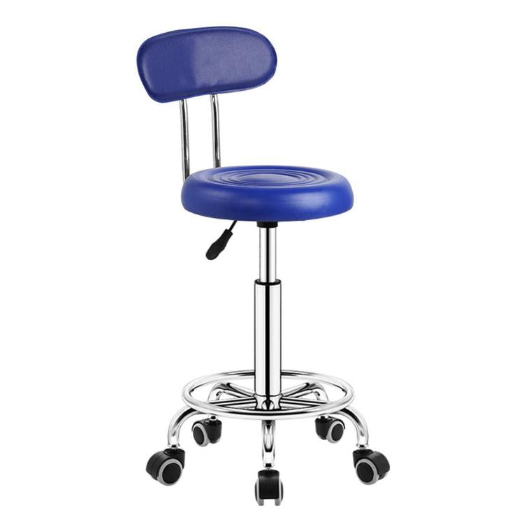 Adjustable Swivel Salon Stool Hydraulic Bar Stool With Footrest — 45-57cm Swivel Casters Black Red