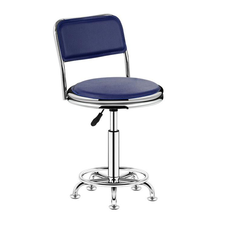 Adjustable Swivel Salon Stool Hydraulic Bar Stool With Footrest — 41-53cm Stationary Glides Red