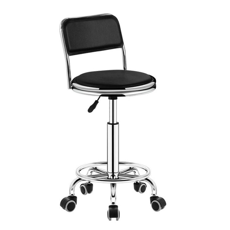 Adjustable Swivel Salon Stool Hydraulic Bar Stool With Footrest — 41-53cm Stationary Glides Blue