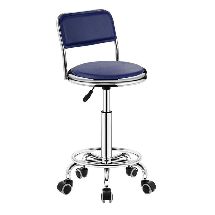 Adjustable Swivel Salon Stool Hydraulic Bar Stool With Footrest — 45-59cm Swivel Casters Red