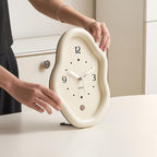 wozoom Modern Irregular Desk Clock Silent Table Clocks For Living Room Decor — Black