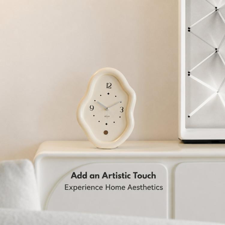 wozoom Modern Irregular Desk Clock Silent Table Clocks For Living Room Decor — view 5