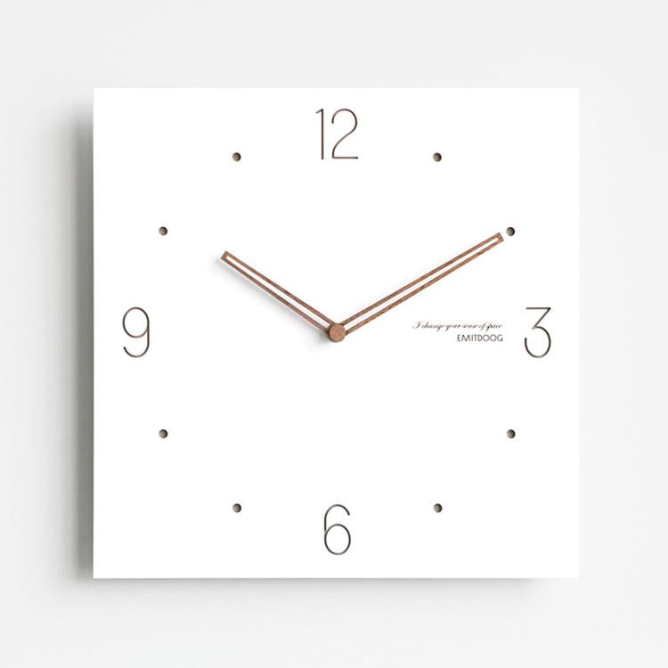 wozoom Square Wall Clock Silent Wood Hands Living Room Decorative Clocks