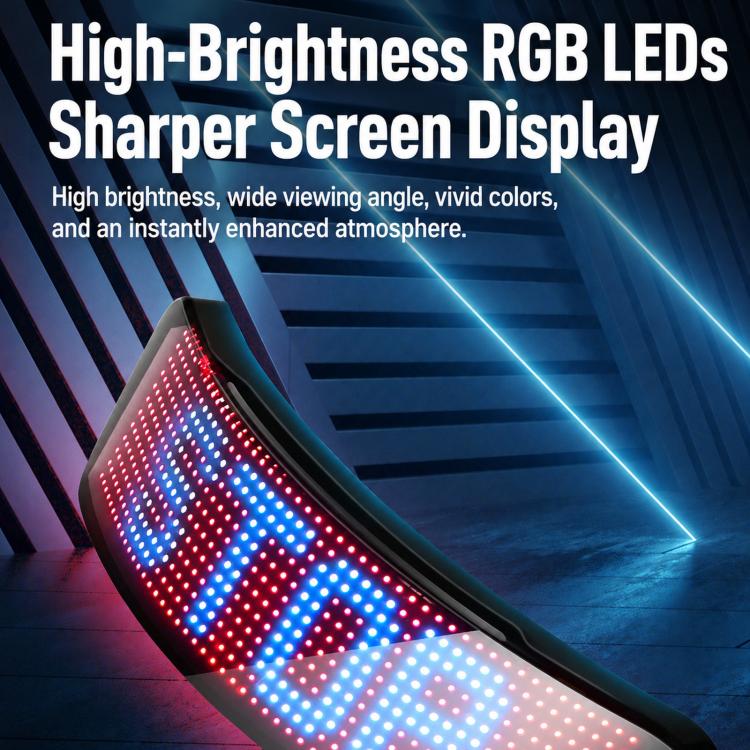 Motorcycle Helmet LED Full-Color Display Screen APP Controlled Riding Light Panel