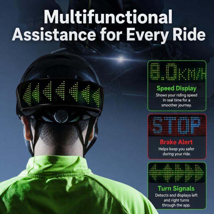 Motorcycle Helmet LED Full-Color Display Screen APP Controlled Riding Light Panel