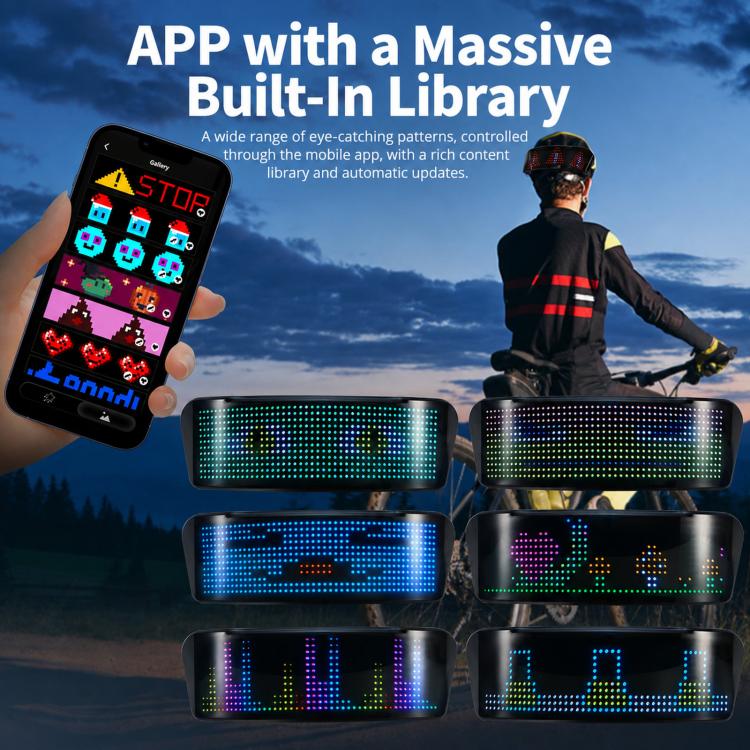 Motorcycle Helmet LED Full-Color Display Screen APP Controlled Riding Light Panel