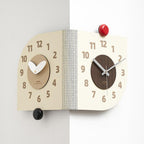 wozoom Corner Wall Clock Double Sided 90 Degree Wrap Around Quartz Clock