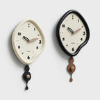 wozoom Irregular Pendulum Wall Clock Silent Quartz Clock For Living Room Decor — Beige Brown