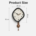 wozoom Irregular Pendulum Wall Clock Silent Quartz Clock For Living Room Decor — view 5