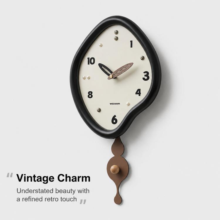wozoom Irregular Pendulum Wall Clock Silent Quartz Clock For Living Room Decor — view 7