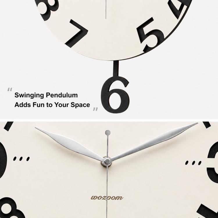 wozoom Modern Wall Clock Living Room Kitchen Decor Silent Clock — view 8