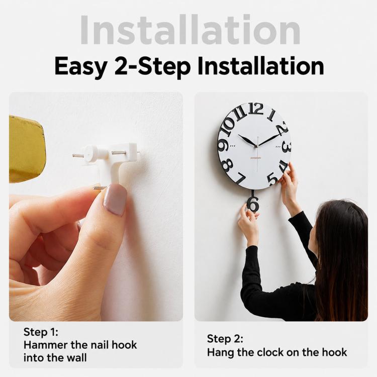 wozoom Modern Wall Clock Living Room Kitchen Decor Silent Clock — view 11