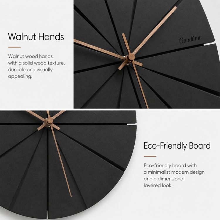 wozoom Silent Modern Wood Pointer Decorative Wall Clock — view 12