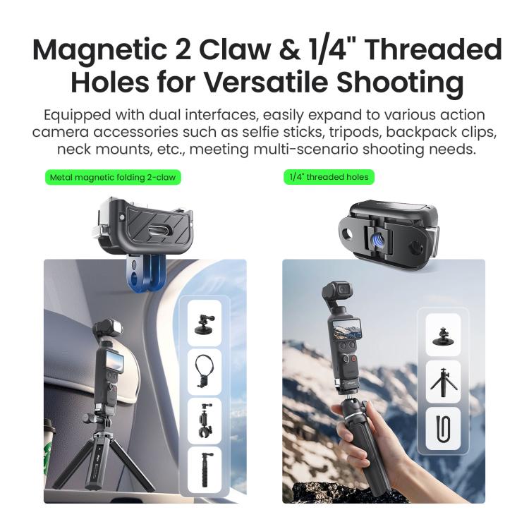 aMagisn Dual-Interface Quick Release Mount for DJI Pocket 4 / 3