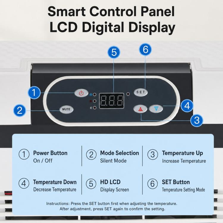 15L Mini Digital Display Car Fridge Dual Use Cooling & Warming Cooler US Plug