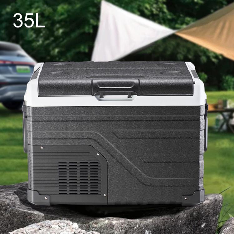 Portable Compressor Car Fridge Dual Temperature Control Vehicle Refrigerator With Wheels