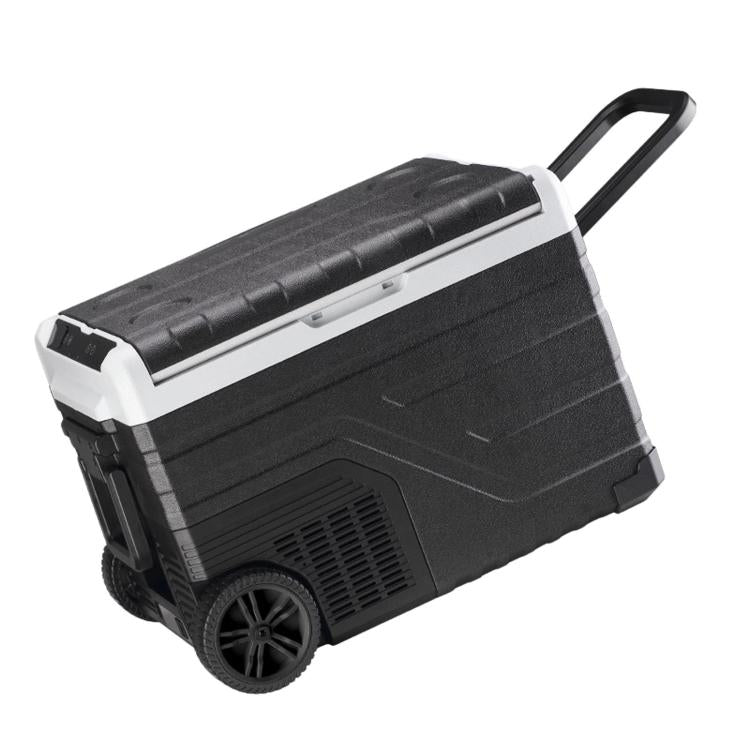 Portable Compressor Car Fridge Dual Temperature Control Vehicle Refrigerator With Wheels