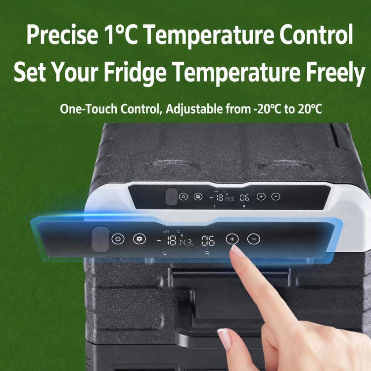 Portable Compressor Car Fridge Dual Temperature Control Vehicle Refrigerator With Wheels