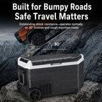 Portable Compressor Car Fridge Dual Temperature Control Vehicle Refrigerator With Wheels