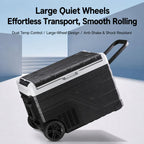 Portable Compressor Car Fridge Dual Temperature Control Vehicle Refrigerator With Wheels