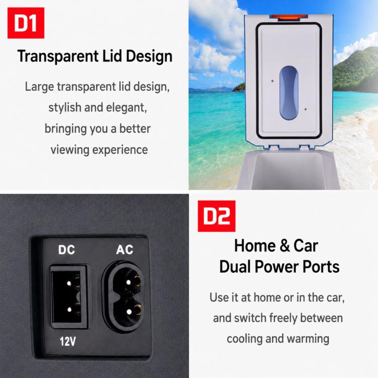 10L Mini Digital Temperature Control Car Fridge Cooling Refrigerator For Drinks Medicine Fruits & Cosmetics US Plug