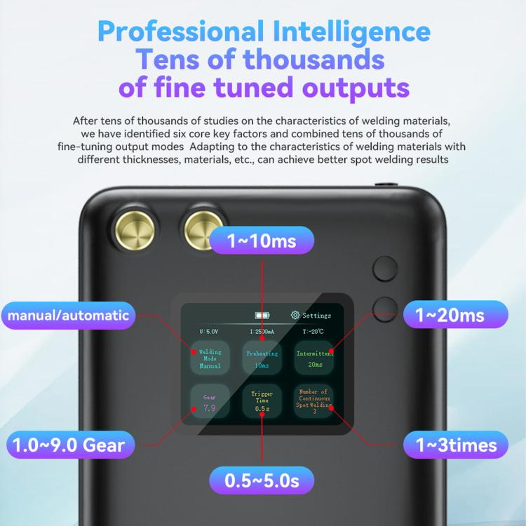 AWithZ U3 Portable Spot Welder with 2.0inch Color Screen Handheld Battery Welder — view 4