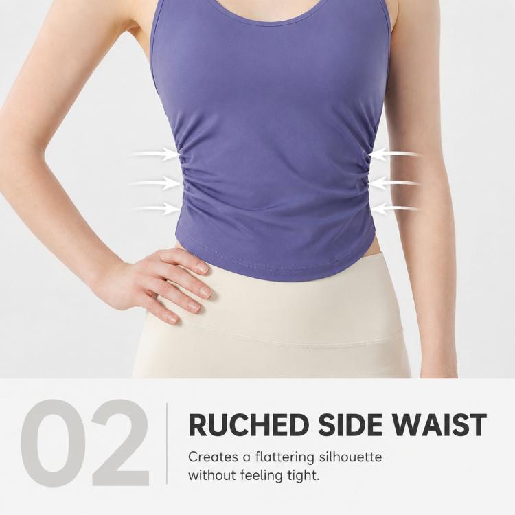 Halter Back Beauty Sports Bra Integrated Fixed Cup Yoga Tank Top