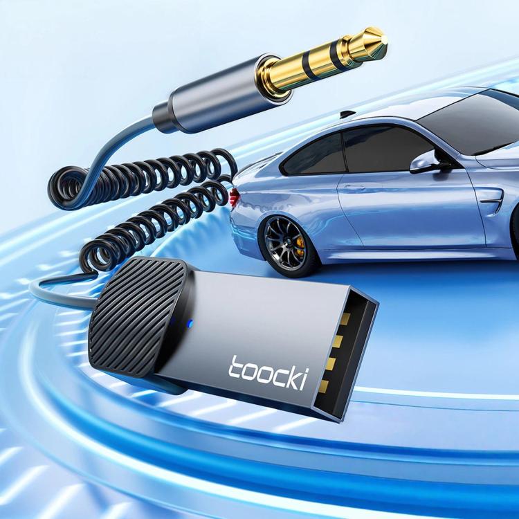 Toocki Bluetooth 5.4 Aux Adapter 3.5mm Receiver USB Powered Wireless Audio Dongle with Mic