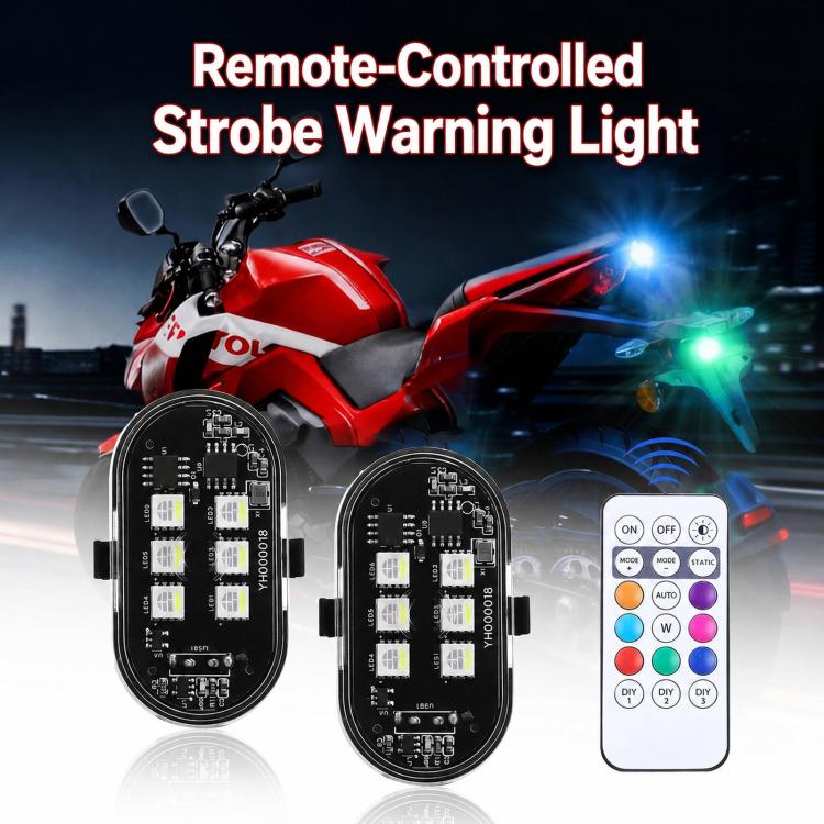 Remote Control Strobe Light For Cars & Motorcycles Wire-Free LED Warning Light For Drones