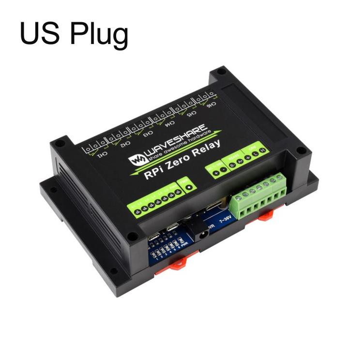 Waveshare Industrial 6-Ch Relay Module For Raspberry Pi Zero RS485/CAN, Isolated Protections — EU Plug