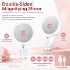 LED Makeup Mirror Portable Handheld Rechargeable Vanity Mirror With Light Tabletop Double-Sided Mirror With Fill Light — view 26