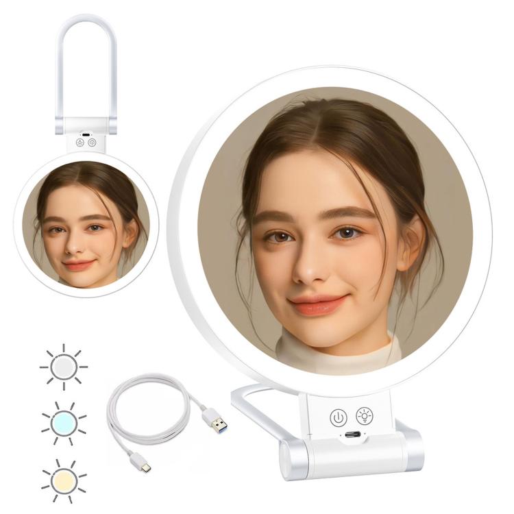 LED Makeup Magnification Mirror 3-Color Lighted Double-Sided Rechargeable Vanity Mirror — 5X