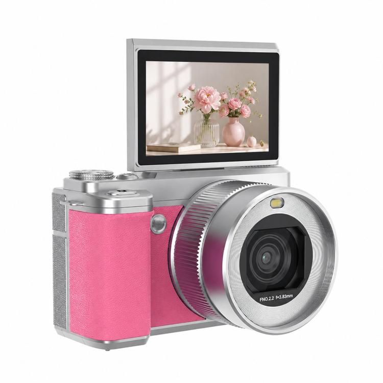 5K 18X Zoom Vlogging Camera With 180-Degree Flip Screen Dual Lens 80MP Digital Camera 32GB Card — White