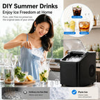 Portable Ice Maker Countertop 9 Cubes In 6-8 Mins Compact Ice Machine For RV Home